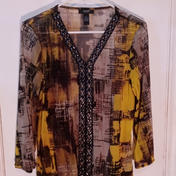 Alfani Sheer Embellished Blouse - Picture 7 of 8